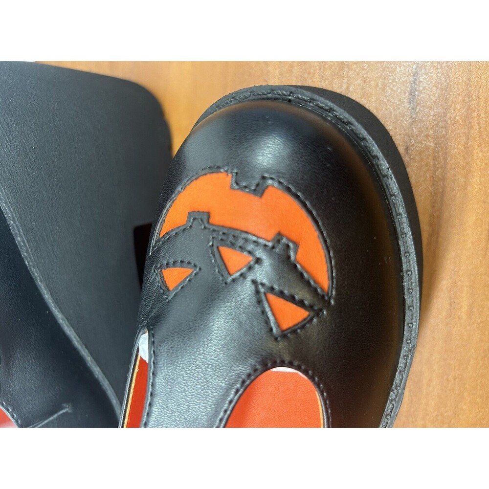 Pumpkin T-Strap Platform Mary Janes Shoes Size 8 Black New - Picture 9 of 12